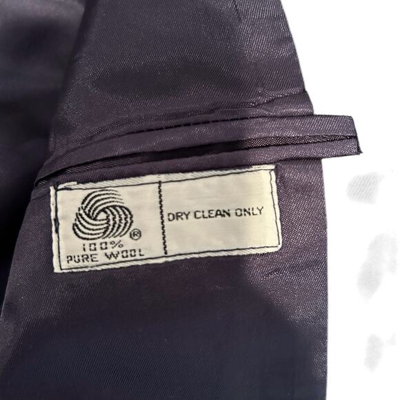 VTG Derby San Francisco Coat Women 12 Formal 100% Wool Two-Buttoned Blazer Blue - Picture 11 of 12